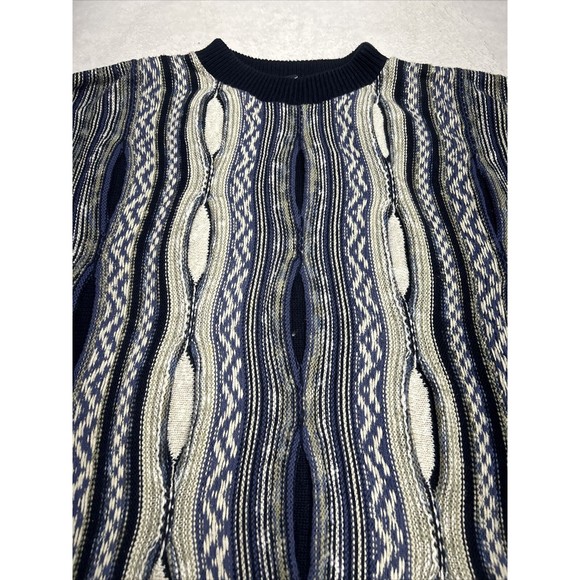 Vintage Cape Isle Knitters Men's Cotton Sweater Size XL Coogi Style 3D Knit - Picture 2 of 7